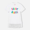 Abito Abbey da bambina con frange e patch in spugna