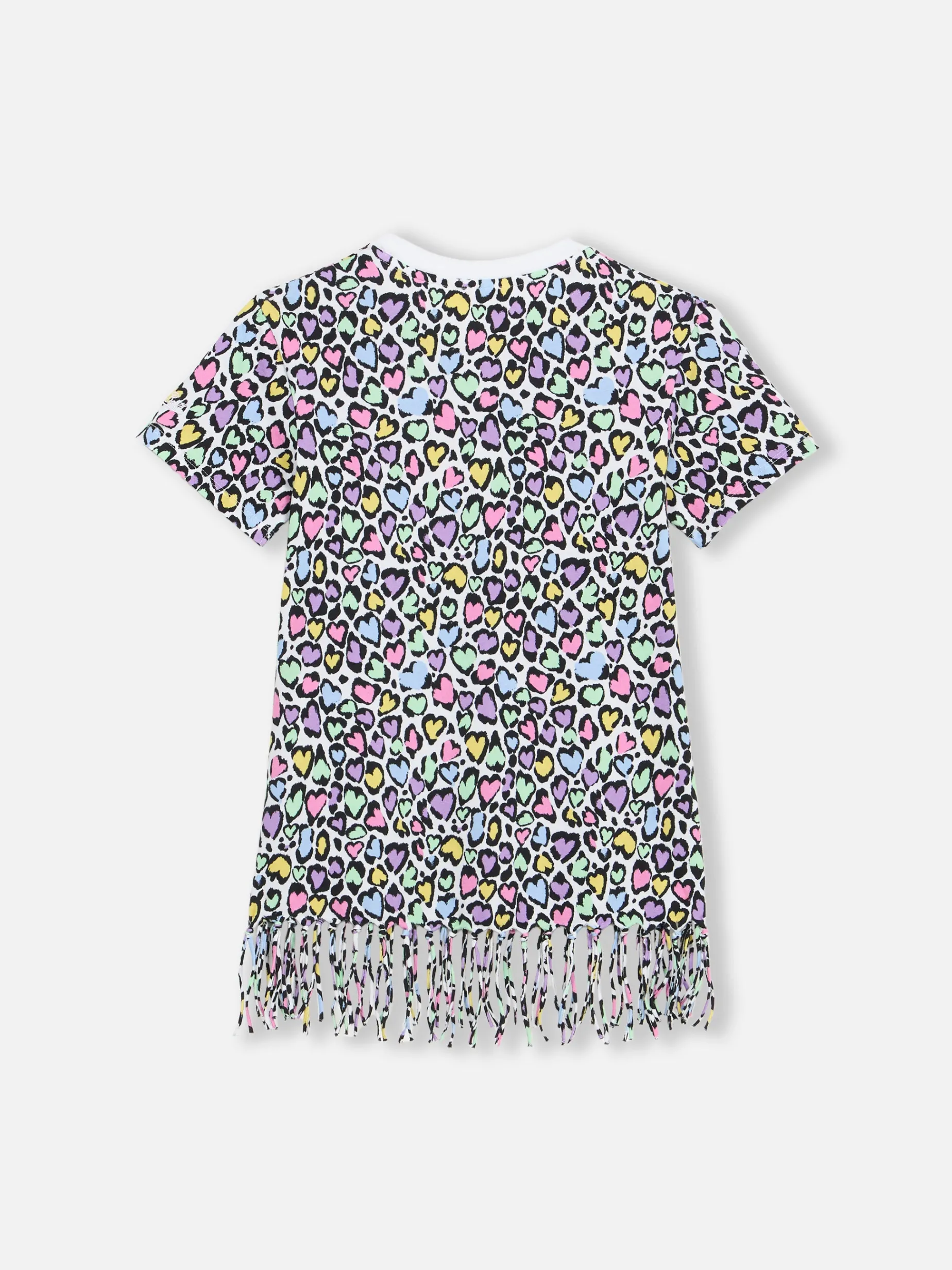 Abito Abbey da bambina con frange e stampa animalier