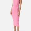 Abito canotta in jersey di cotone rosa a coste da donna Jennifer