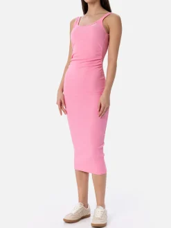 Abito canotta in jersey di cotone rosa a coste da donna Jennifer