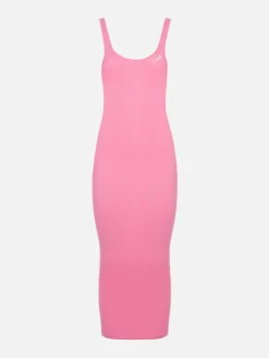 Abito canotta in jersey di cotone rosa a coste da donna Jennifer