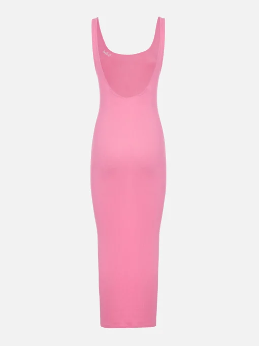Abito canotta in jersey di cotone rosa a coste da donna Jennifer