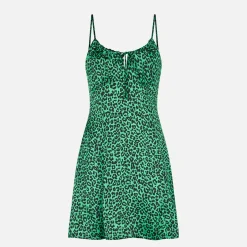 Abito corto con stampa leopardata