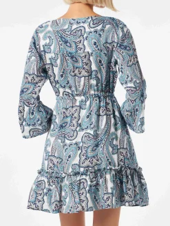 Abito corto da donna con stampa paisley