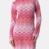 Abito corto da donna in maglia raschel rosa Imany