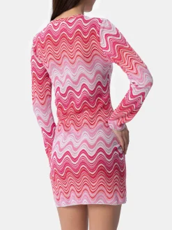 Abito corto da donna in maglia raschel rosa Imany