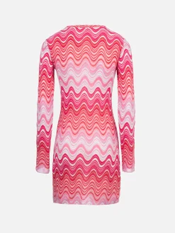 Abito corto da donna in maglia raschel rosa Imany