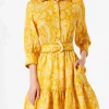 Abito corto in lino stampa paisley