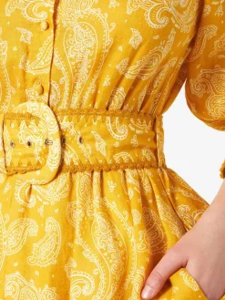Abito corto in lino stampa paisley