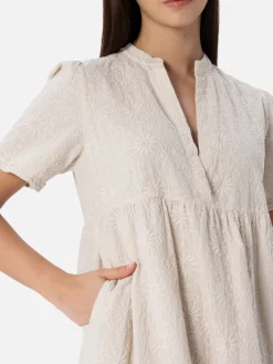 Abito corto in pizzo Sangallo cotone da donna Siara