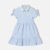 Abito da bambina a righe bianche e azzurre