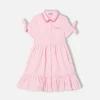 Abito da bambina con stampa vichy bianchi e rosa