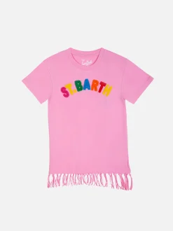 Abito da bambina in cotone con frange
