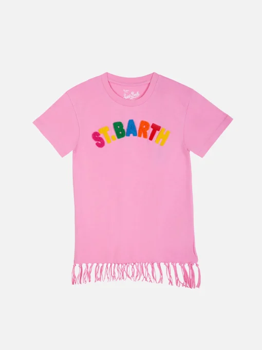Abito da bambina in cotone con frange
