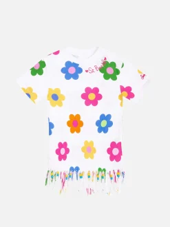Abito da bambina in cotone con frange