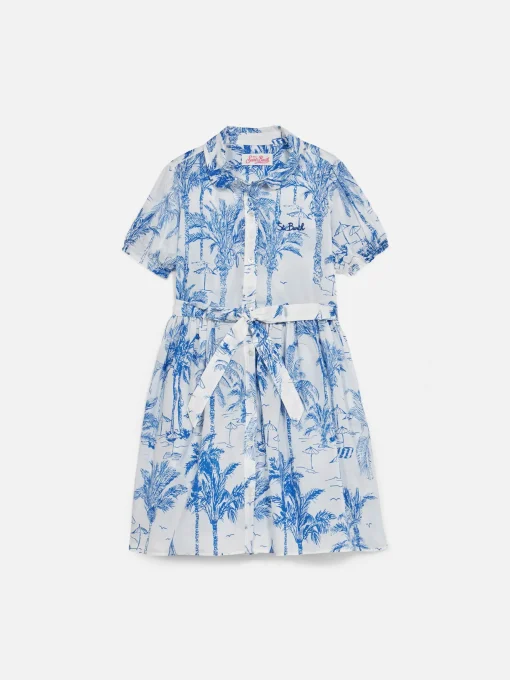 Abito da bambina in cotone Anastasie Jr con stampa toile de jouy