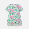 Abito da bambina in cotone mimetico con frange