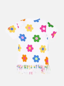 Abito da bambina in cotone con frange