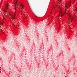 Abito da bambina in maglia fantasia chevron