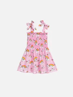 Abito da bambina stampa gatto unicorno
