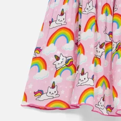 Abito da bambina stampa gatto unicorno