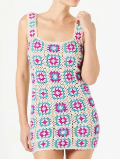 Abito da donna all'uncinetto multicolore