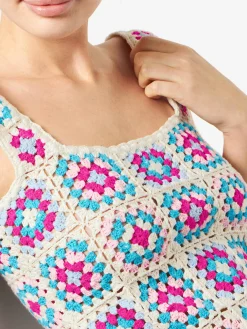 Abito da donna all'uncinetto multicolore