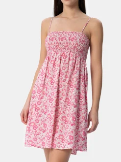 Abito da donna Betsy in cotone Hawa con ricamo punto smock | REALIZZATO CON TESSUTO LIBERTY