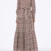 Abito da donna in cotone con stampa a zigzag Jensen
