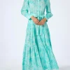 Abito da donna in cotone toile de jouy verde acqua Jensen