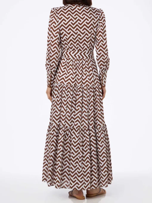 Abito da donna in cotone con stampa a zigzag Jensen
