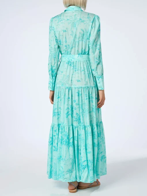 Abito da donna in cotone toile de jouy verde acqua Jensen