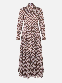 Abito da donna in cotone con stampa a zigzag Jensen