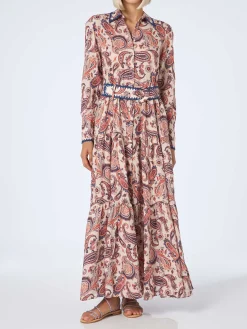 Abito da donna in lino Marbella con stampa paisley