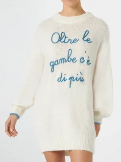 Abito da donna in maglia morbidissima con ricamo Oltre le gambe c'è di più | EDIZIONE SPECIALE DI NIKI DJ