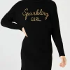 Abito da donna in maglia con ricamo Girl scintillante