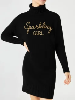 Abito da donna in maglia con ricamo Girl scintillante