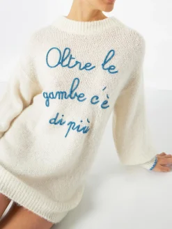 Abito da donna in maglia morbidissima con ricamo Oltre le gambe c'è di più | EDIZIONE SPECIALE DI NIKI DJ
