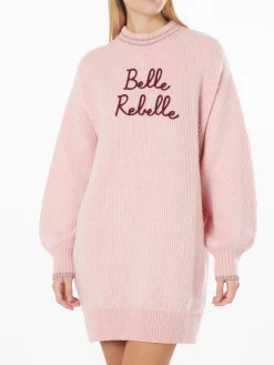 Abito in maglia garzata con ricamo Belle Rebelle