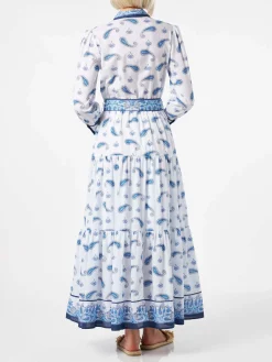 Abito lungo da donna con stampa paisley