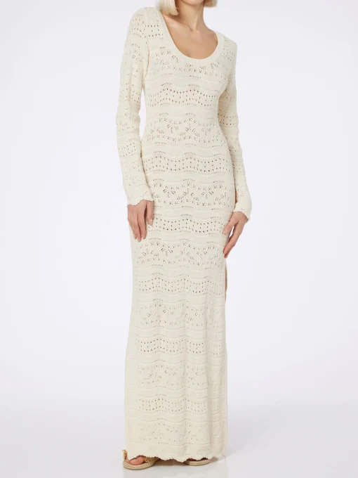 Abito midi da donna in maglia di cotone