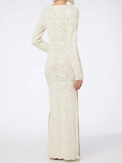 Abito midi da donna in maglia di cotone