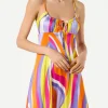 Abito sottoveste con stampa Shape Wave