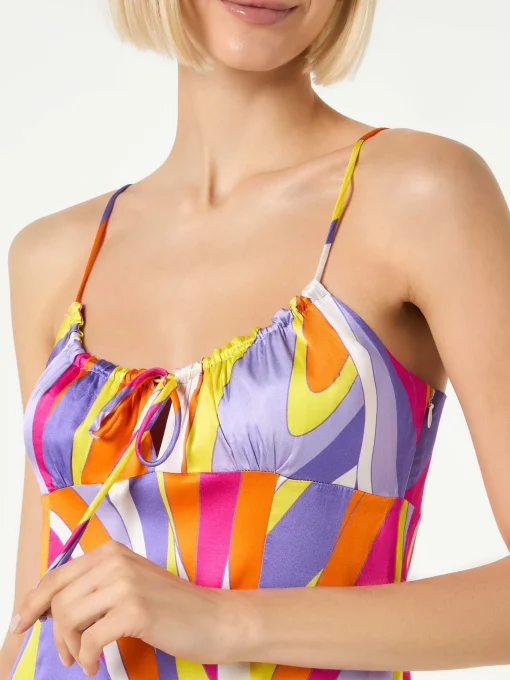 Abito sottoveste con stampa Shape Wave