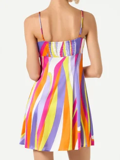 Abito sottoveste con stampa Shape Wave