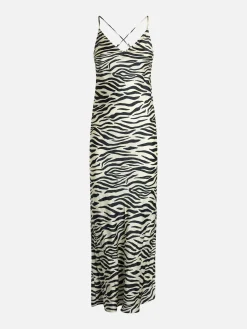 Abito sottoveste da donna in raso zebrato