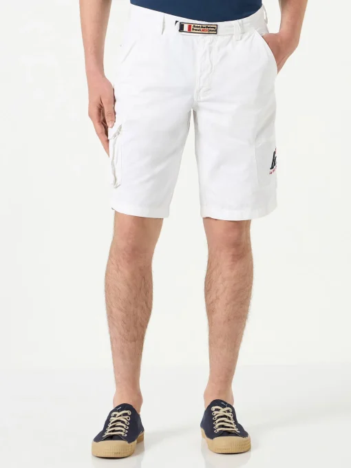 Bermuda cargo bianco con tasche
