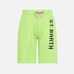 Bermuda da bambino in cotone giallo fluo