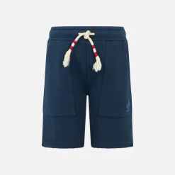 Bermuda da bambino in cotone blu navy