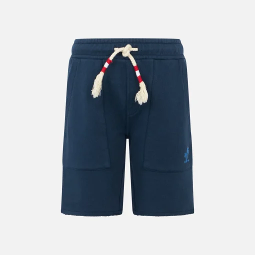 Bermuda da bambino in cotone blu navy